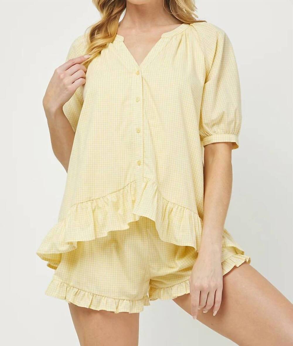 NEW NEEDII gingham blouse in yellow